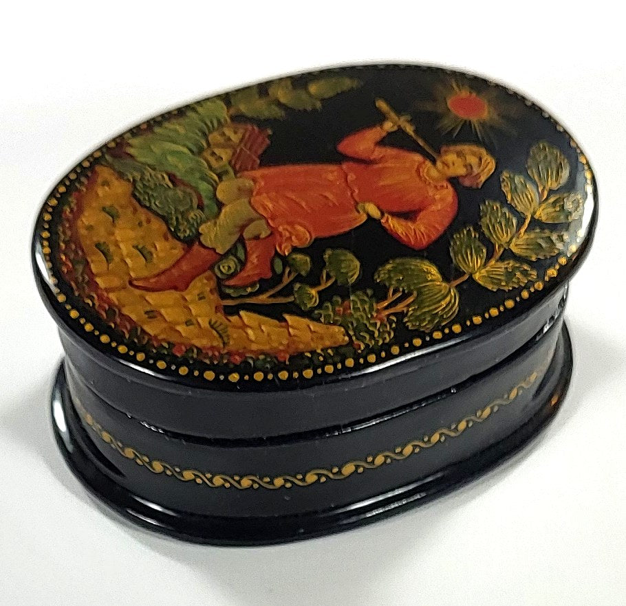 "The Flute Player" Russian lacquer box
