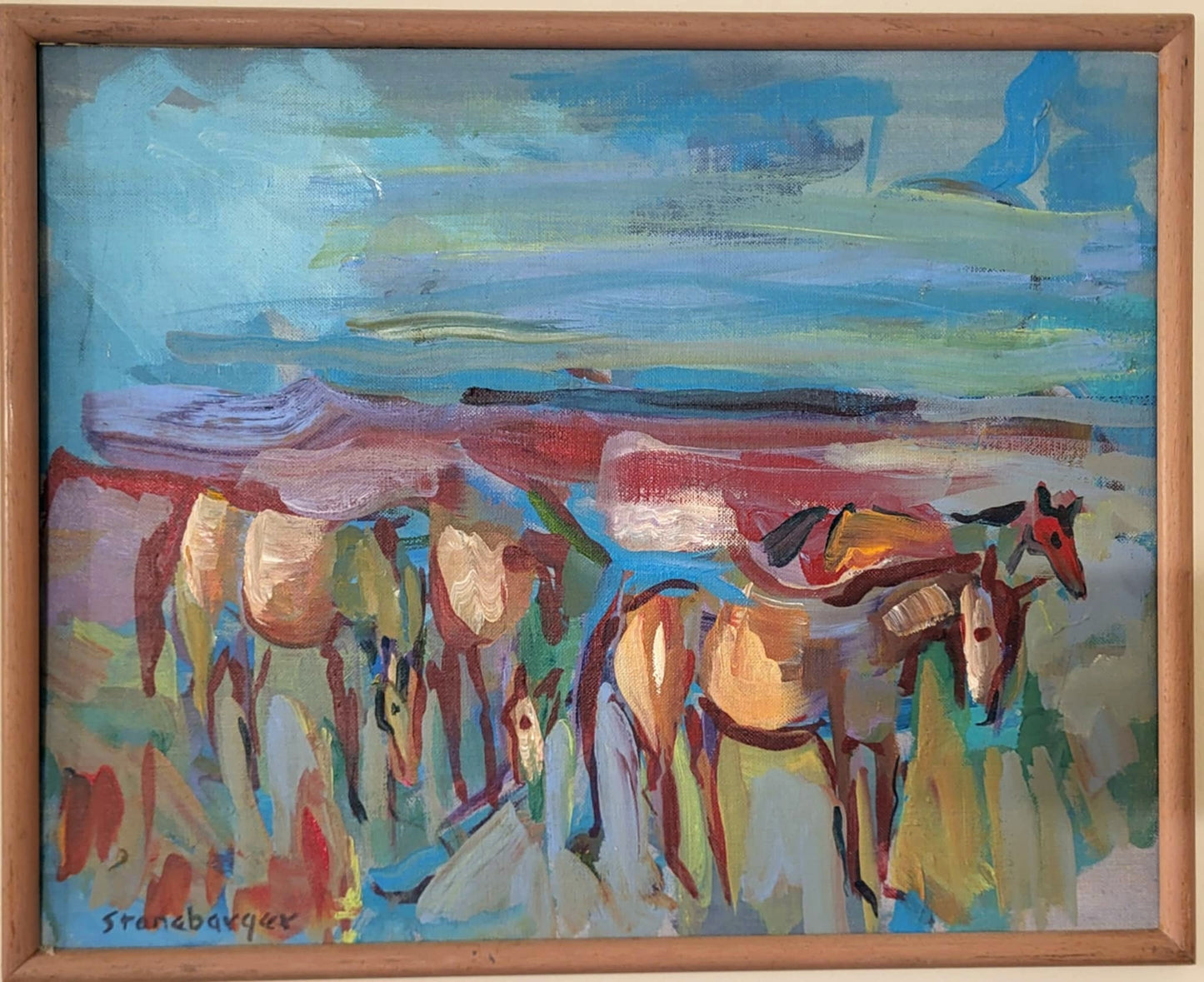 "Landscape with Horses" by artist Virginia Stonebarger