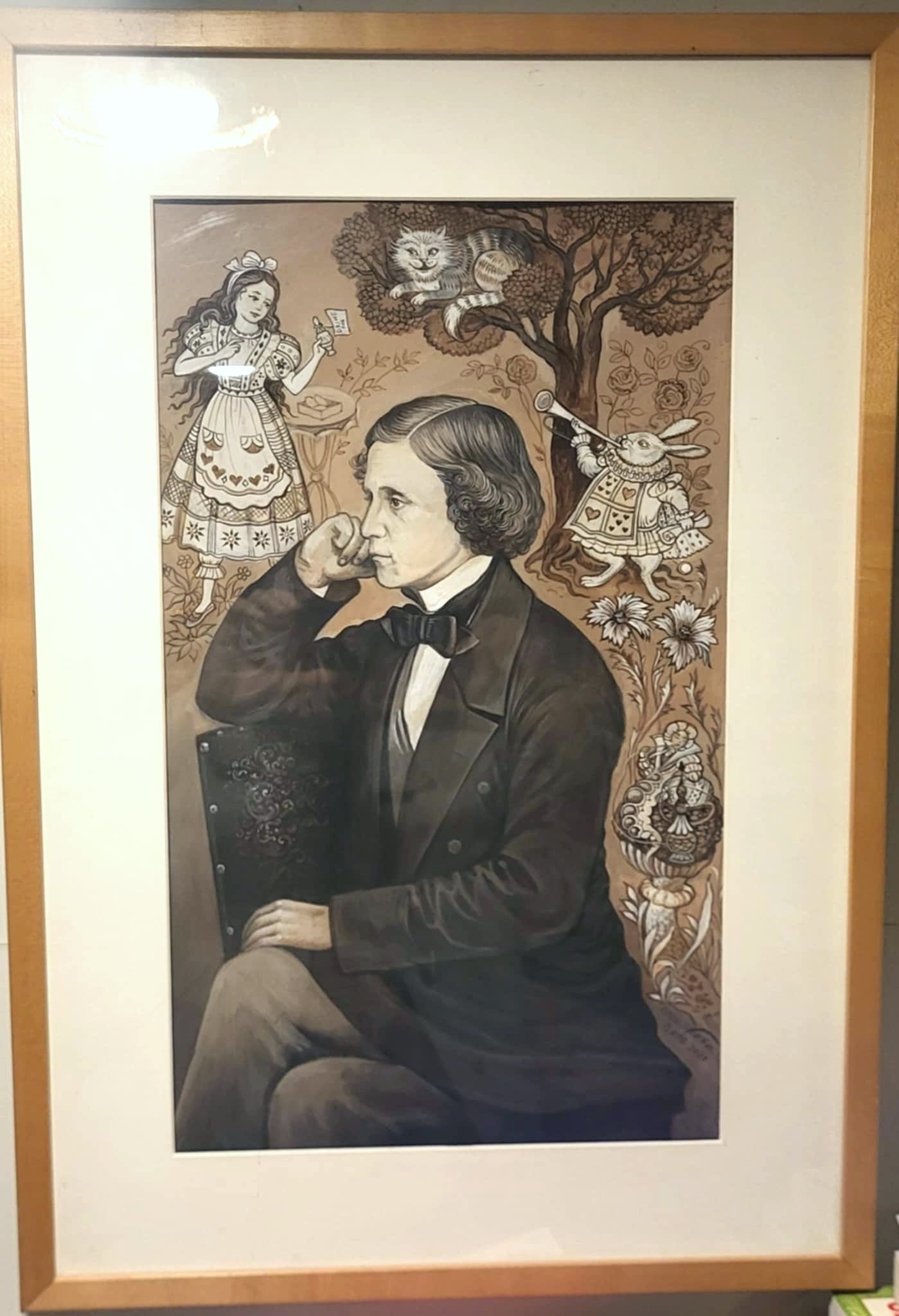 "Lewis Carroll and the World of Wonderland" painting