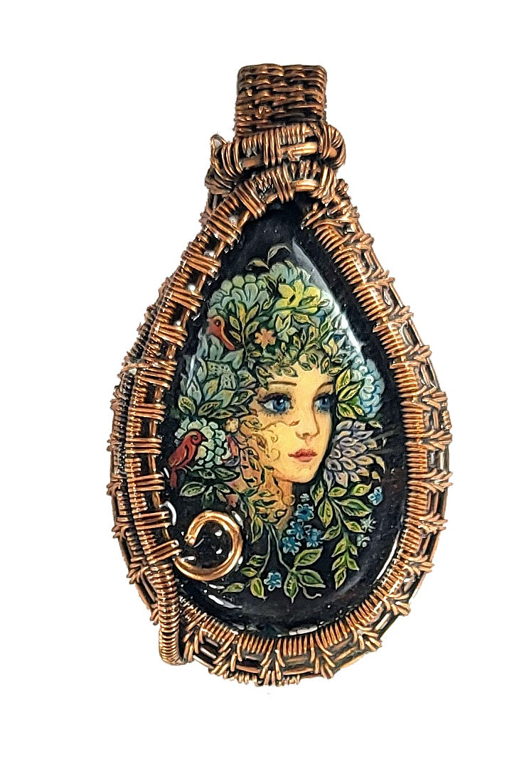 Flower Girl - Lacquer Pendant