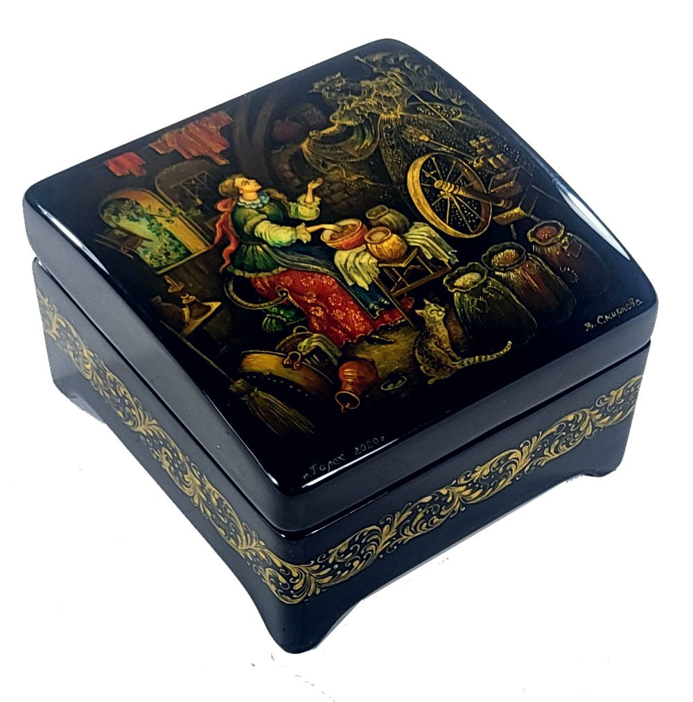 "Cinderella at the Hearth" lacquer box