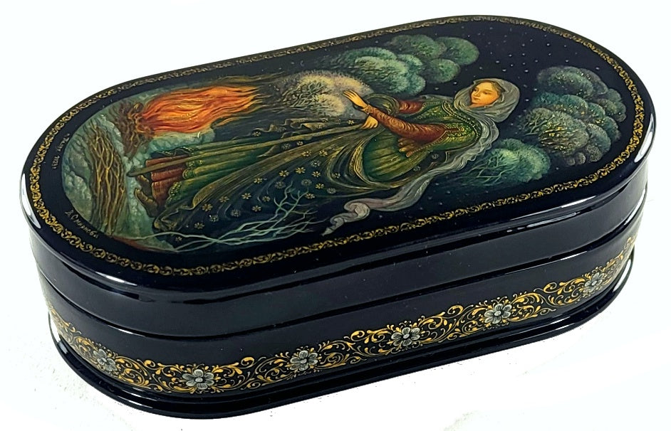 Russian Lacquer Box "Winter" by Vera Smirnova