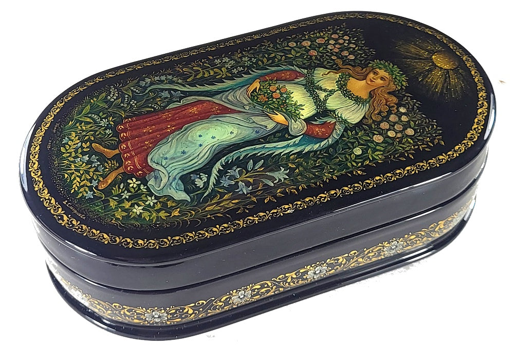 Russian lacquer box "Spring" by Vera Smirnova