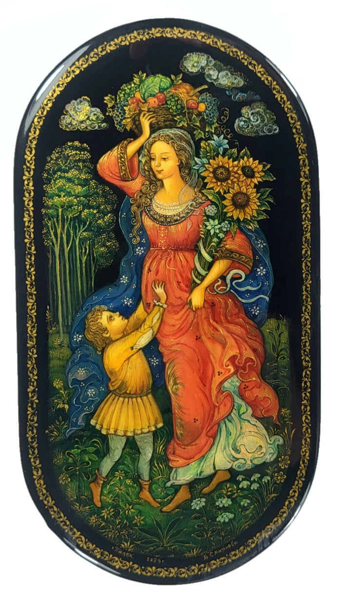 Russian Lacquer Box "Summer" by Vera Smirnova