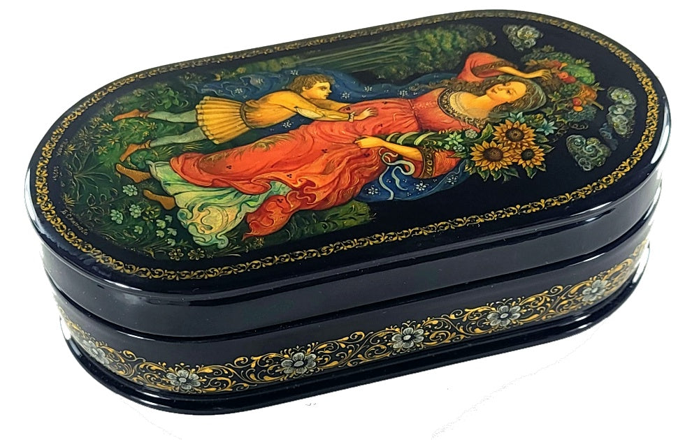 Russian Lacquer Box "Summer" by Vera Smirnova